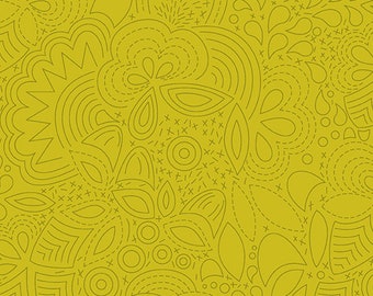 Chartreuse Sun Print 2020 Stitched Pattern, Alison Glass 1/2 yd, a great blender fabric, Sunprint, Andover Fabrics, a Yellow fabric A-8450-Y