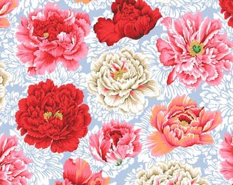 Brocade Peony - Natural, Kaffe Fassett  & Philip JacobsCollective 108" Quilt Backs, QBPJ004.NATURAL , 100% Cotton, sold by 1/2 yard
