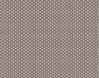 Bee Basics Tiny Daisy Pebble Brown cotton quilting fabric, Half Yard 100% quilters cotton by Lori Holt for Riley Blake Designs C6403-Pebble