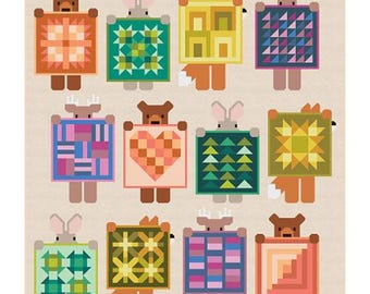 Show and Tell Boxed Kit designed by Elizabeth Hartman using Bella Solids - 75" x 85" Moda Fabrics KIT9900E, includes Show and Tell pattern