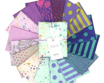 Tula Pink Peacock FAT QUARTER Bundle- True Colors Peacock By Free Spirit Fabrics - 16 Fabrics Total