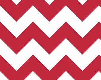 LARGE CHEVRON - Large Chevron in Red / White - Cotton Quilt Fabric - C330-80 - Riley Blake Designs Fabrics 1/2 Yd cuts