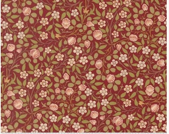 Morris Muse Clover Small Floral Russet 13385 16, by Barbara Brackman for Moda Fabrics -sold by the half yard