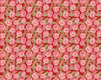 Kaisley Rose Rosalie Red by Poppie Cotton, KR20504, sold by the half yard
