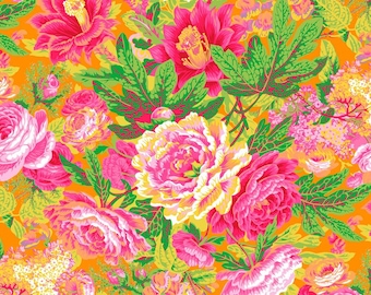 Kaffe Fassett Collective February 2023 Floral Burst Yellow Philip Jacobs Free Spirit Fabrics PWPJ029.YELLOW, sold by the half yard