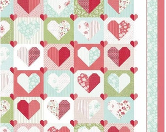 Heartfelt Quilt Pattern By Thimble Blossoms, Finished size: 70" X 73", TB 274