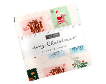 Tiny Christmas Charm Pack 37130PP - by Lizzy House for Moda - 42 prints in stacker Christmas