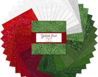 Yuletide Frost - 10 Karat Gems - 10" Squares charm pack by Wilmington Fabrics - 42 prints, Christmas tone on tone fabrics, 512 168 512