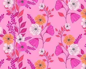 Memories Unfold Pink Martha's Vineyard by Stephanie Organes for Andover Fabrics, A-1426-E, sold by the half yard