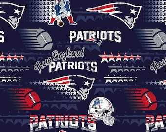 New England Patriots - Blue - 100% Cotton Fabric 14447-D - NFL Cotton Fabric 58 inches NFL-14447-D Made in USA Pats licensed