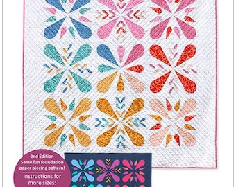 Patchwork Petal Quilt WCS 018 by Sherri Cifaldi-Morrill of Whole Circle Studio, 4 sizes