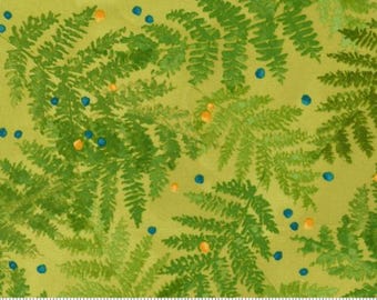 Carolina Lilies Grass 48702 17 by Robin Pickens for Moda Fabrics -sold by half yard, Modern Floral Ferns Greenery Leaves
