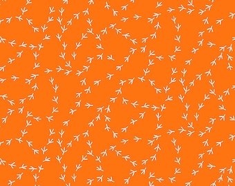 Orange Chicken Tracks from the Chicken Tracks Collection by Kim Schaefer for Andover Fabrics - A-9634-O1 - sold by the half yard