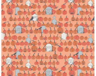 Spooky Hollow Pumpkin Field Orange From Riley Blake Designs -100% cotton fabric, sold by 1/2 yd, C10575-ORANGE