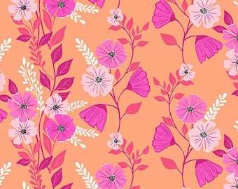 Memories Unfold Peach Fuzz - Martha's Vineyard Pattern by Stephanie Organes for Andover Fabrics, A-1426-O, sold by the half yard