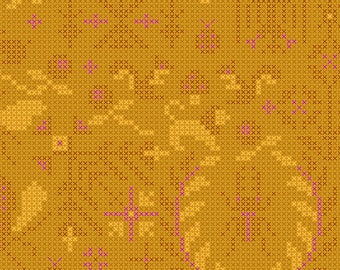 Amber - Sun Print 2022 - 10th Anniversary Collection, Menagerie Pattern by Alison Glass 1/2 yd,  A-9387-Y1