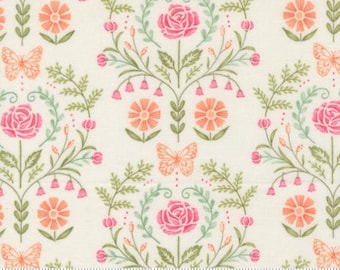Kindness Dogwood 56152 11, Designed by Deb Strain for Moda Fabrics -sold by half yd, Kindness Damask