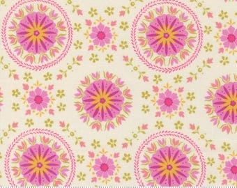 Parlor Mandala Cream 11964 11 by Crystal Manning, Moda Fabrics -sold by the half yard, Mandala Florals