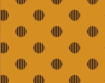 Hootenanny Halloween fabric in Orange Moon Pattern by Renee Nanneman of Neel'L Love - A-9709-O - sold by the half yard