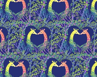 Love in the Trees - Blue, Love in the Wild, Daughter Earth/Katy Tanis for Free Spirit, PWKT043.XBLUE, sold by the half yard