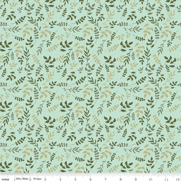 Wild and Free Leaves Mint by Gracey Larson from Riley Blake Designs, 100% Quilt Cotton - C12933-Mint