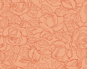 Sweet Ride by Edyta Sitar for Laundry Basket, Color Persimmon Pattern: Sketch 1/2 yd, 100% Cotton by Andover Fabrics, A-450-O