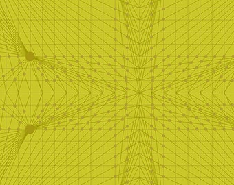 Giucy Giuce Acetone yellow green Interconnection Pattern Quantum collection A-8957-G  Guicy Guice for Andover Fabrics, Inc sold by Half Yard