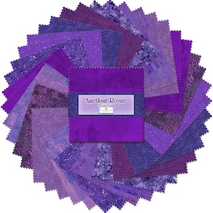 Amethyst Royale 5&quot; Squares charm pack by Wilmington Fabrics - 42 prints in stacker5-507 7 507