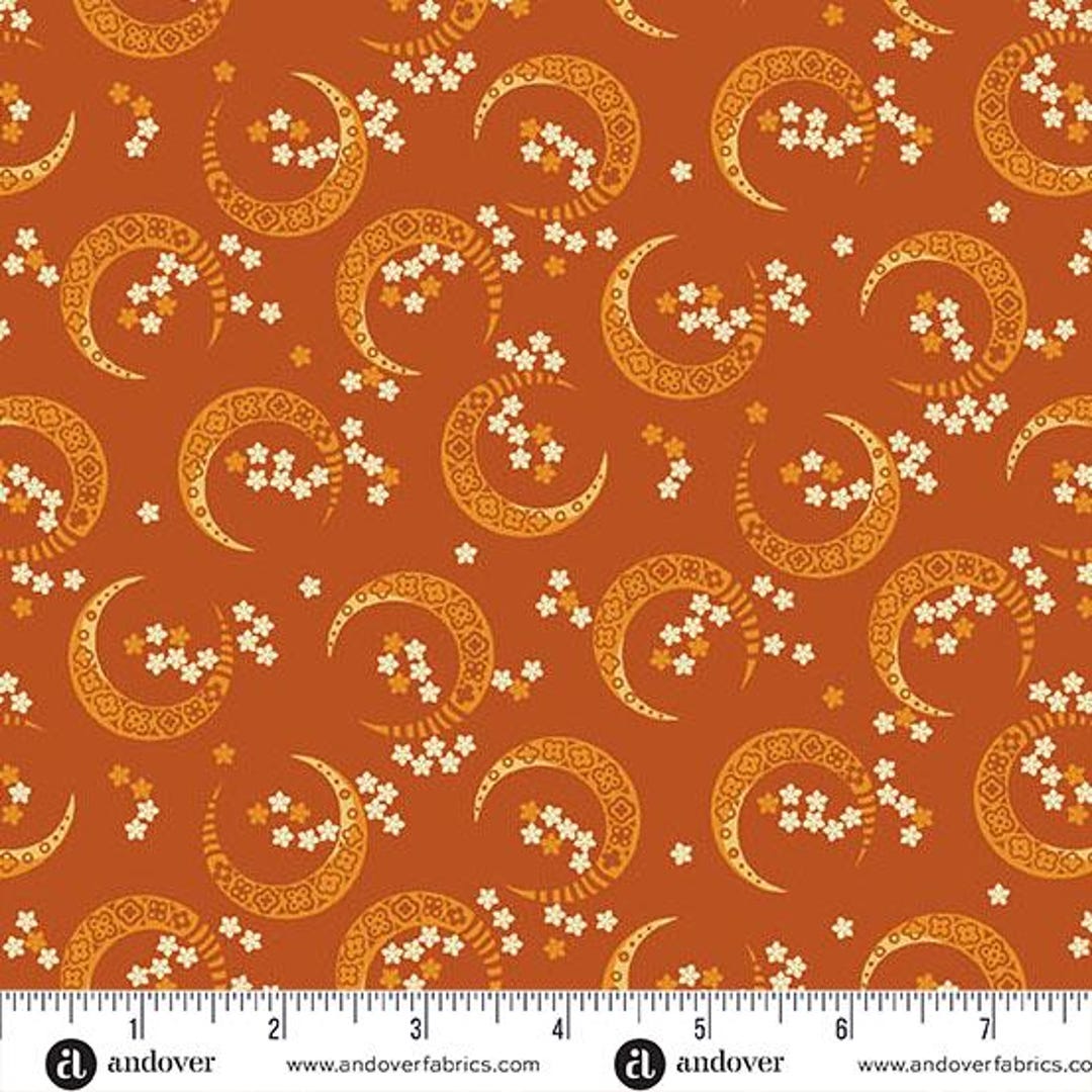 Midnight Moon Pumpkin. Crescent Moon Pattern A-1528-O by Andover