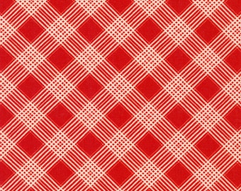 Daisy's Redwork by Debbie Beaves: Cotton Quilting Fabric by Flowerhouse for Robet Kaufman   FLH-21266-3 RED,  sold by half yard
