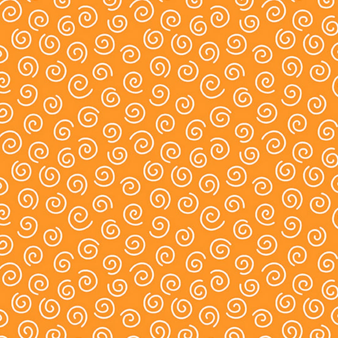 Colorful Orange Pattern Pen Pals, Color - Orange, Pattern - Curls by Kim Schaefer for Andover ...