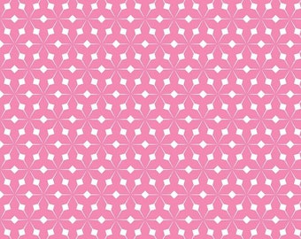 Colour Wall Geo Pink by Sue Daley for Riley Blake Designs  1/2 Yd cuts, 100% cotton, C11590 Pink, Geometric Triangles, Triangular Grid