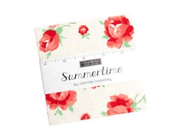 Summertime Charm Pack 55320PP by Camille Roskelley , Moda Fabrics, Moda Precuts, 42 5-inch Squares Charm Pack