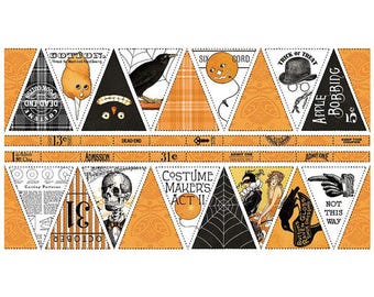 Costume Maker's Act II Costume Party Bunting Panel for Halloween by J. Wecker Frisch for Riley Blake Fabrics, PD16003-PANEL 24" x 43"