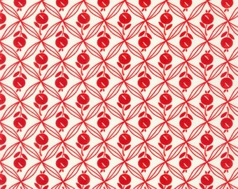 Daisy's Redwork by Debbie Beaves: Cotton Quilting Fabric by Flowerhouse for Robet Kaufman  FLH-21268-83 VINTAGE WHITE,  sold by half yard