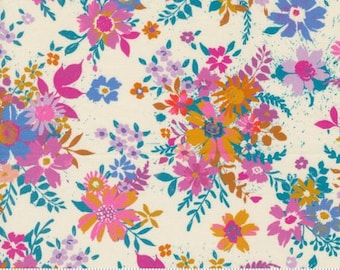 Maeve Violet Pearl 11931 11 by Crystal Manning, Moda Fabrics -sold by the half yard, Florals, Sunflowers, Daisies