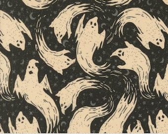 Home Sweet Haunt Midnight 20914 17 by Stacy Iest Hsu for Moda Fabrics -sold by the half yard, Ghostly Ghost Halloween Ghost