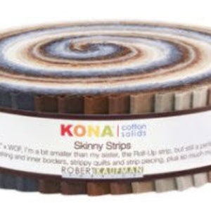 Kona Neutrals Palette Skinny Strips by Robert Kaufman - 41 pieces, 1 1/2&quot; jelly rolls
