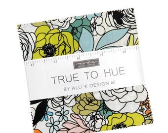 True To Hue Charm Pack 11560PP by Alli K Design, Moda Fabrics, Moda Precuts, 42 5-inch Squares Charm Pack