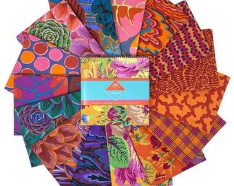 Warm Kaffe Fassett Collective Feb 2025, 5" charm pack, Quilt Fabric, Free Spirit Fabric, Cotton Fabric, 42 Pc, FB6CPGP.warmFeb25