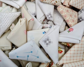 Low Volume Fabric Scraps, bundles of 6, 13 or 20 quilt fabrics, neutral fabric, 9x10, 10x10, 9x11, fat 16ths, fat sixteenths