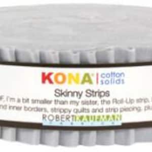 Kona Ash gray Skinny Strips by Robert Kaufman - 40 pieces, 1 1/2&quot; jelly rolls