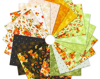 Flowerhouse Cascading Flowers Charm Packs by Debbie Beaves by Robert Kaufman, 51-5"squares CHS-1236-42 42 pcs, incl duplicates / 0.756 yards