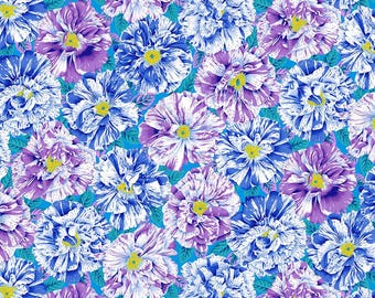 Kaffe Fassett Collective Feb 2026 Bouffant - Blue, Philip Jacobs,, Free Spirit Fabrics, sold half yard PWPJ061.BLUE