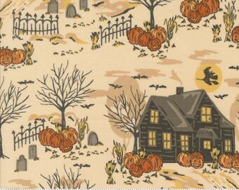 Home Sweet Haunt Bone 20912 11 by Stacy Iest Hsu for Moda Fabrics -sold by the half yard, Fall / Halloween