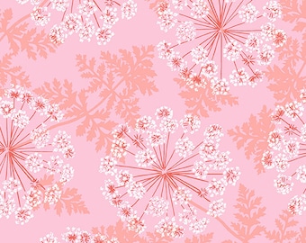Pink Pattern: Wild Carrots from the Flora and Fauna Collection by Patty Sloniger for Andover Fabrics, A-9994-E, sold by the half yard