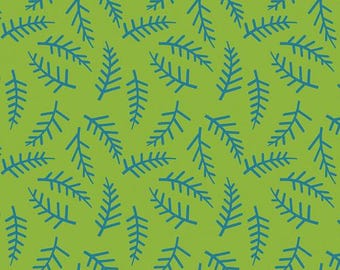 Twigs - Green - Flower Dance by Jane Sassaman for Free Spirit Fabrics, Cotton quilting fabric, 100% Quilters Cotton PWJS172.green