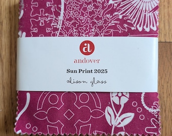 Sun Print 2025 by Alison Glass Charm Packs, 42-piece 5" Charm Pack - Andover Fabrics. 100% Cotton, 1S-SP25-X