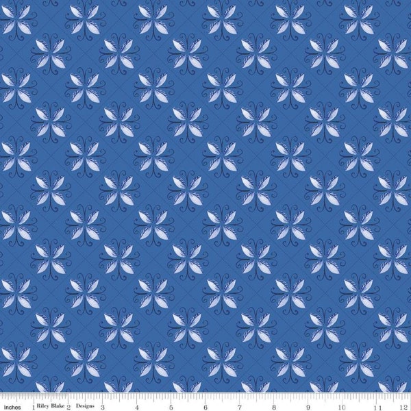 Sunshine & Dewdrops Tile Blue by  Sandy Gervais for Riley Blake Designs C11971-Blue, sold by the half yard