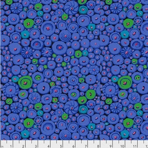 Button Mosaic - Blue Fabric Kaffe Fassett for the Kaffe Fassett Collective, Free Spirit Fabrics, 100% Cotton quilting fabric, PWGP182.BLUE